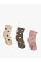 Baby Girl 3-Piece Polka Dot Towel Socks Set Patterned (Aw 25) - 2
