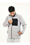 Gray Fleece Jacket with 3 Pockets and Full Zipper Front Detail - 3
