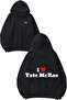 سويت شيرت I Love Tate Mcrae Design Back مطبوع أسود بغطاء رأس