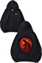 Kurt Tasarım Sırt Printed Black Hooded Sweatshirt