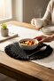 Ronse Handcrafted Paper String Black Tasseled Supla | American Service | 35X35 cm | Stylish Tableware Decoration