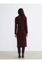 Polo Neck Ribbed Knitwear Dress - 4