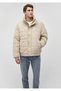 Mock Neck Inflatable Beige Men's Coat M0110470-86559