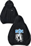 Acdc 2 Design Back مطبوع سويت شيرت أسود بغطاء رأس