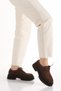 Women's Brown Lace-Up Casual Comfortable Loafer - 6
