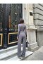 Pool Neckline Long Sleeve Blouse and Elastic Waist Pants Two-Piece Set - 8
