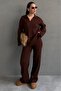Bitter Brown Comfortable Cut Stitching Detail Women's Knitwear Set Mg2584 - 7