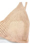 Cream Color String Strap Knitwear Bra - 3