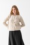Soft Towel Texture Knitwear Cardigan - Stylish Cardigan Model with Gold Button Detail - Women's Cardigan - 4