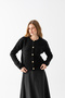 Soft Towel Texture Knitwear Cardigan - Stylish Cardigan Model with Gold Button Detail - Women's Cardigan - 4