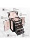 Large Jewelry Organizer Box, 6-Layer Storage Case - Black - 5