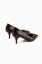 Lian Coffee Buckled Stiletto Women's Heeled Shoes - 6