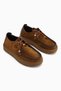 Polin Genuine Leather Mink Suede Lace-Up Casual Loafer Shoes - 4