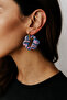 Bleu Améthyst – Handmade Purple & Navy Blue Hoop Earrings |   Elegant Design with Gold Detailing - 4