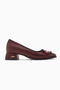 Gresa Burgundy Buckled Short-Heeled Women's Shoes - 2