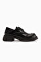 Lilac Black Lace-Up Loafers for Women - 2