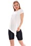 Cross Cut Viscose Fabric Casual White Tunic - 3