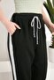 Lace-Up Pocketed Side Stripe Design Linen Trousers Beige Color