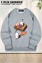 Unisex Funny Sleep Walking Nigiri Sushi Printed Oversized Crew Neck Sweatshirt