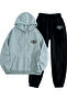 طقم ملابس كاجوال مكون من قطعة علوية وسروال رياضي - لون سادة STRGRL USA FULL ZIP