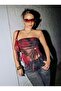 Women's Black Crop Top with Front Ring Detail 5098 - 2
