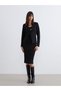 Alita City Farkıyla Soulife Black Knitwear Plain Women's Cardigan - 2