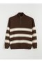 Peak New Season Zippered Mock Neck Striped Men's Knitwear Sweater - 5