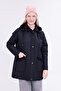 Women's Plus Size Fur Water Repellent Quilted Coat with Hooded Pockets - 5