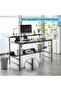 Study Desk with Monitor Stand & Bookshelf, Office Desk with Under-Desk Storage - 3