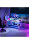 Study Desk with Monitor Stand & Bookshelf, Office Desk with Under-Desk Storage - 7