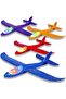 Throw Foam Flying Toy LED Airplane, 4 pcs 17.5 in, Multi-Color, for Kids 3-9