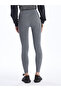 Anthracite Women's Elastic Waist Plain Leggings - 4