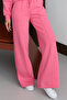 Women's 3 Thread Fleece Inside High Waist Çı piped Alazzo Sweatpants 3131 - 4