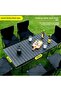YU WELL Portable Roll-Up Camping Table with 6 Chairs, Aluminum Folding Set 120x55x50cm Black - 2