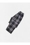 Boy's Cotton Suede Fabric Gray Color Green Plaid Pattern Shirt Collar Buttoned Winter Pajama Set - 6