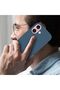 iPhone 16 Liquid Silicone Case with Microfiber Lining (Color Blue) - 8