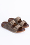 Dustin Men's Double Strap Buckled Suede Leather-Look Anatomical Casual Daily Slipper - 2