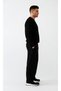 Men's Black Oversized Sweatshirt – Crew Neck, 3 Thread Ş Fleece-Lined Fleece - 2