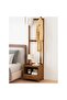 Multifunctional Modern Solid Wood Bedside Table with Large Coat Rack