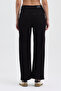 Women's Hakan Jeans Flexible Stretch Fabric Wide Leg Black High Waist Denim Trousers - 4
