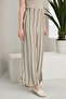 Buttoned Design Pocketed Linen Trousers Khaki Color - 6