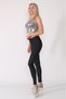 Slim Fit Zebra Patterned Low Waist Black Leggings - 6