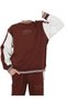 Boy's Freedom Written White Striped Detail Brown Color Oversized Mold Tracksuit Set - 3