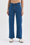 Women's Hakan Jeans Stretch Wide Leg Blue High Waist Denim Pants