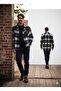 Single Pocket Detailed Plaid Textured Cashmere Cotton Button-Down Collar Winter Lumberjack Shirt - 2