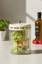 Mood Cream Striped Vacuum Lid Motto Glass Jar Set, Spice Jar, Sugar Bowl (1400-1100-850 ml) - 4