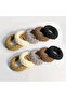 Set of 5 Soft Knitted Thick Hair Elastics – Nude & Brown Shades - 4