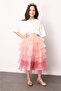 Powder Layered Tulle Girls' Long Skirt - Azalea
