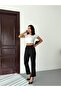 Women's High Waist Fabric Pants - 3