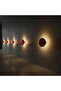 Aura Led Metal Plaster Single Wall Sconce Diameter 20 Cm, Metallic Red, Ambiance Lighting Aura-15520-L - 2